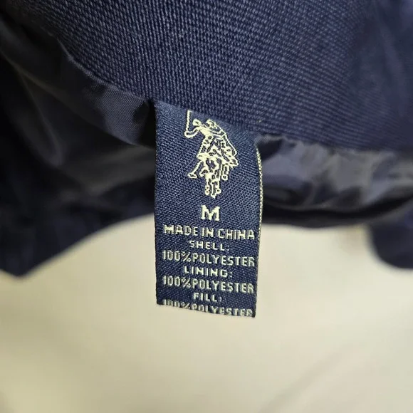 U.S. Polo Assn. Quilted Side Knit Moto Jacket, Evening Blue, Women's Size Medium - Picture 5 of 9